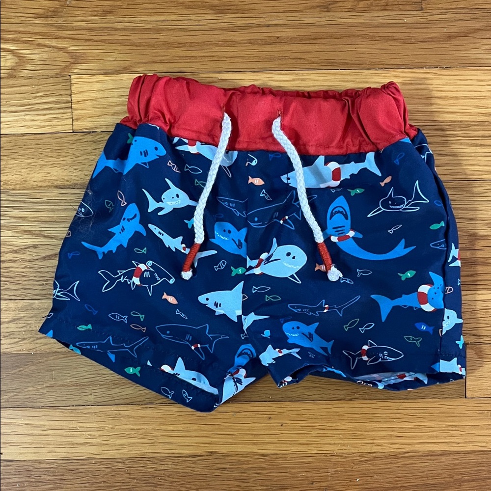 MUD PIE baby boy swim trunks sz 6-9 months
